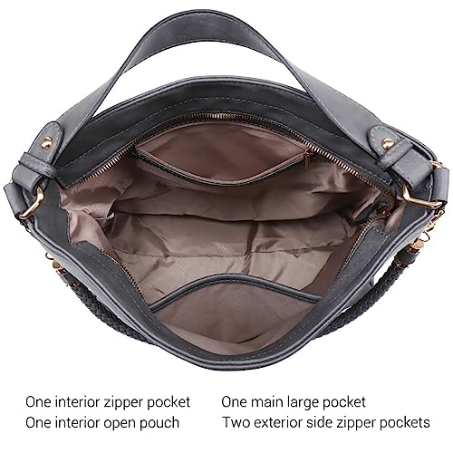 Vegan Leather Shoulder Bucket Tote Bag Set with Long Strap I2492