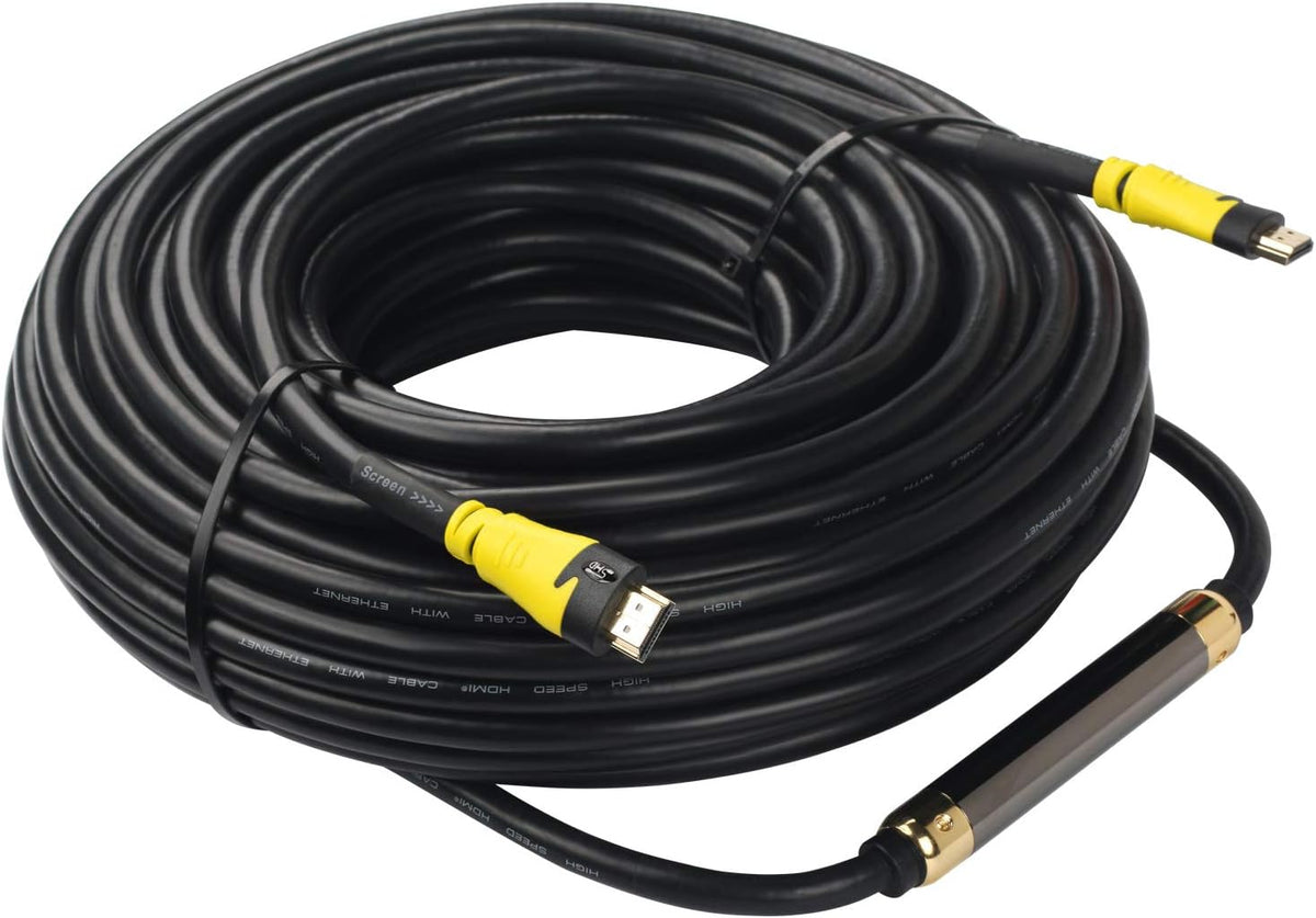 100 Feet HDMI Cable 4K 3D 1080P CL3 Rated Yellow Pack of 2 E958