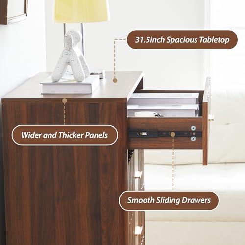Walnut 5 Drawers Wooden Dresser Z969785