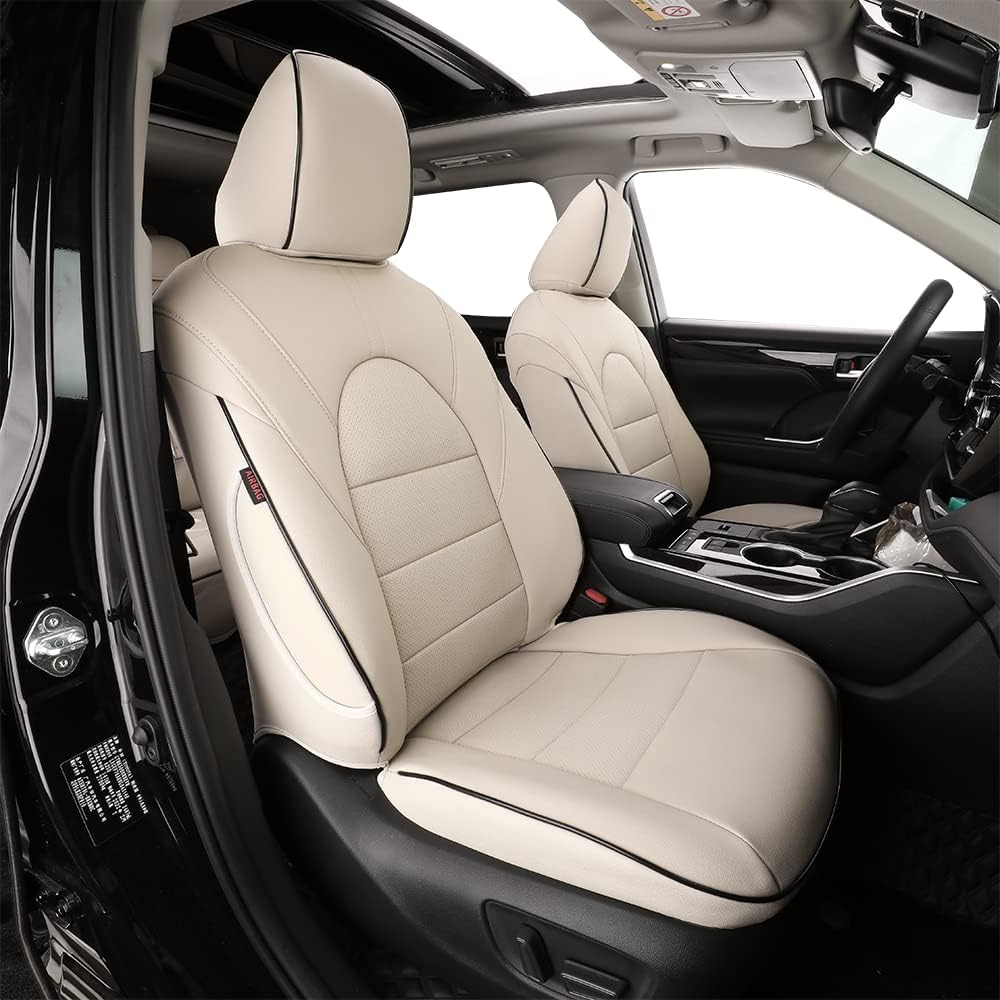 Custom Fit Full Set Car Seat Covers Three Rows Black Leatherette R117590