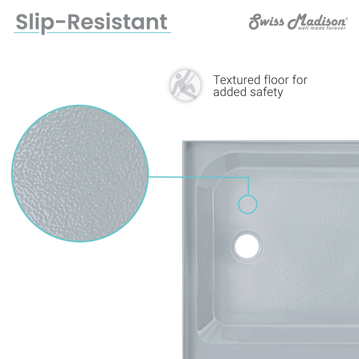 Gray Single Shower Base V1249