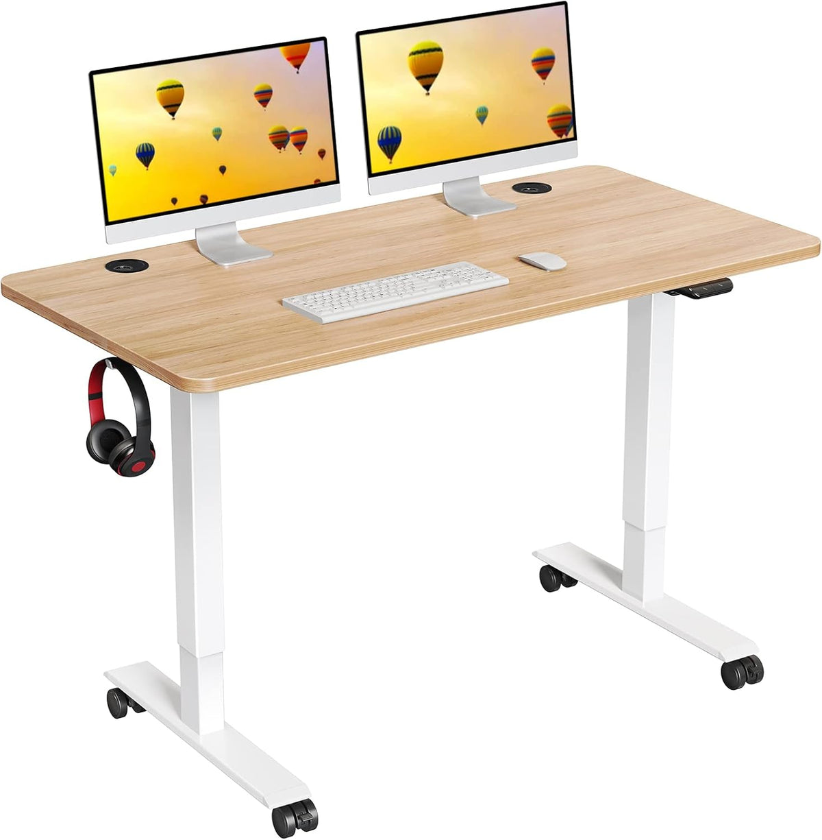 Electric Standing Desk, 48 x 24 Inch Height Adjustable Desk, Black P5132