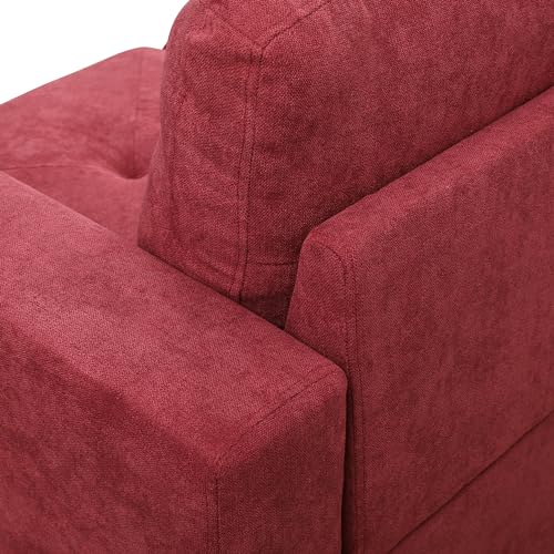 Red Flannelette 3-Piece Sofa Set B80167