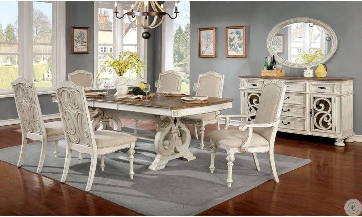 Antique White Arm Chair Set of 2 M525668