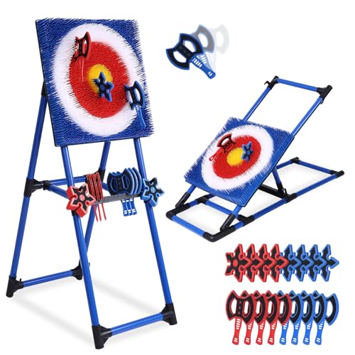 8 Throwing Axes Set with Foldable Plastic Target J544967