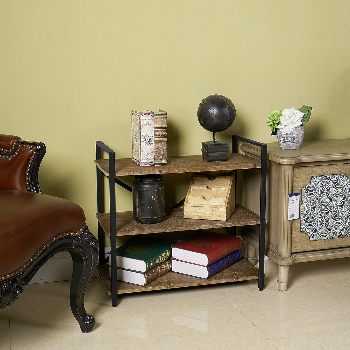 Solid Wood 3 Tier Small Bookshelf Storage Rack X517