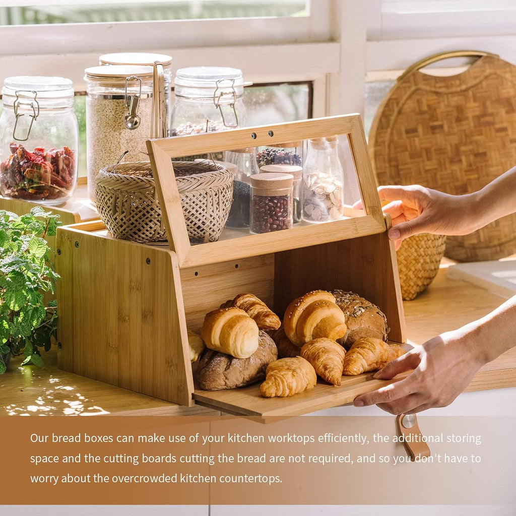 Bamboo Bread Box with Cutting Board H902
