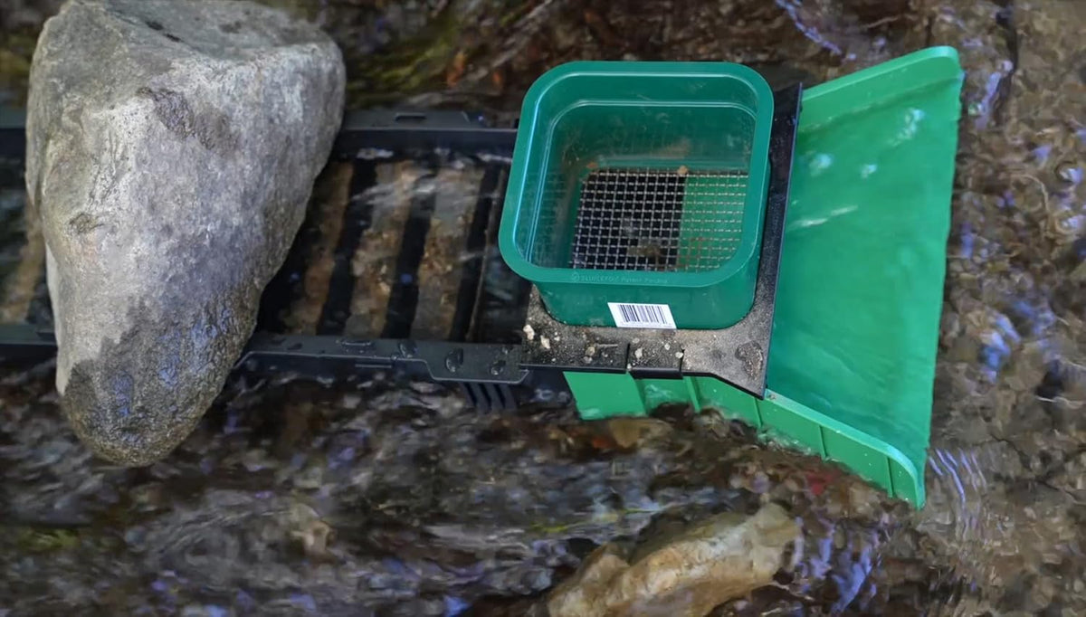 Compact Gold Panning Kit with Sluice Box and 2 Classifier Pans (Black) N5219