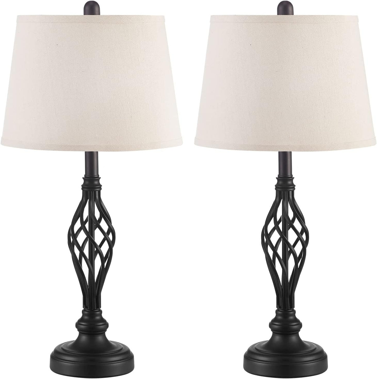 Set of 2 Table Lamps 27'' Spiral Cage Design U767