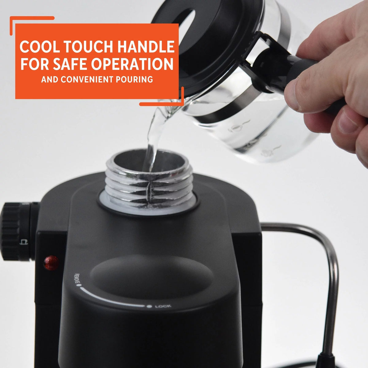 4 Cup Capacity Electric Espresso Cappuccino Maker 800 Watts Black M26639