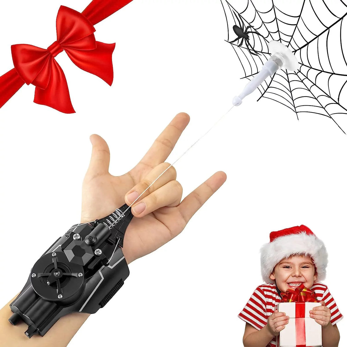 Black Electric Spider String Shooter Toy P250707