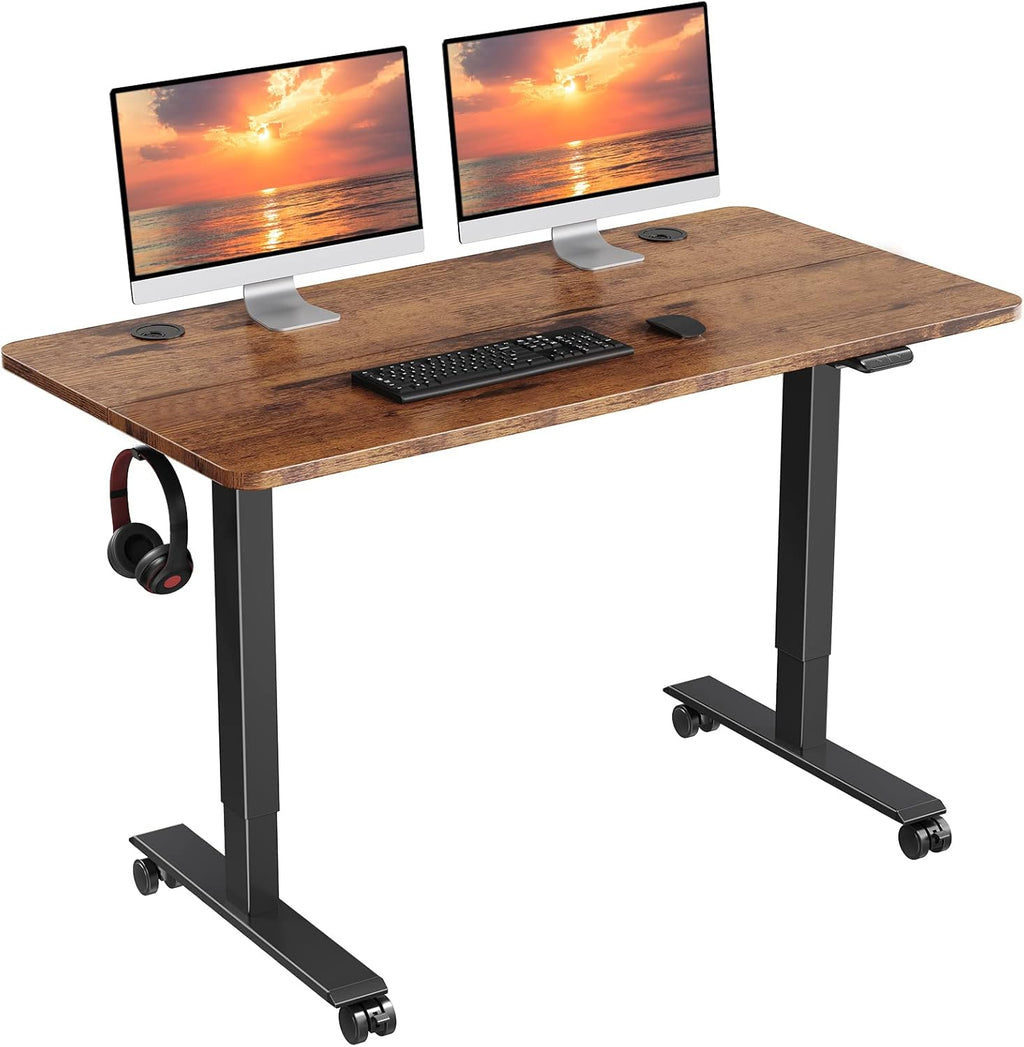 Electric Standing Desk, 48 x 24 Inch Height Adjustable Desk, Black P5132