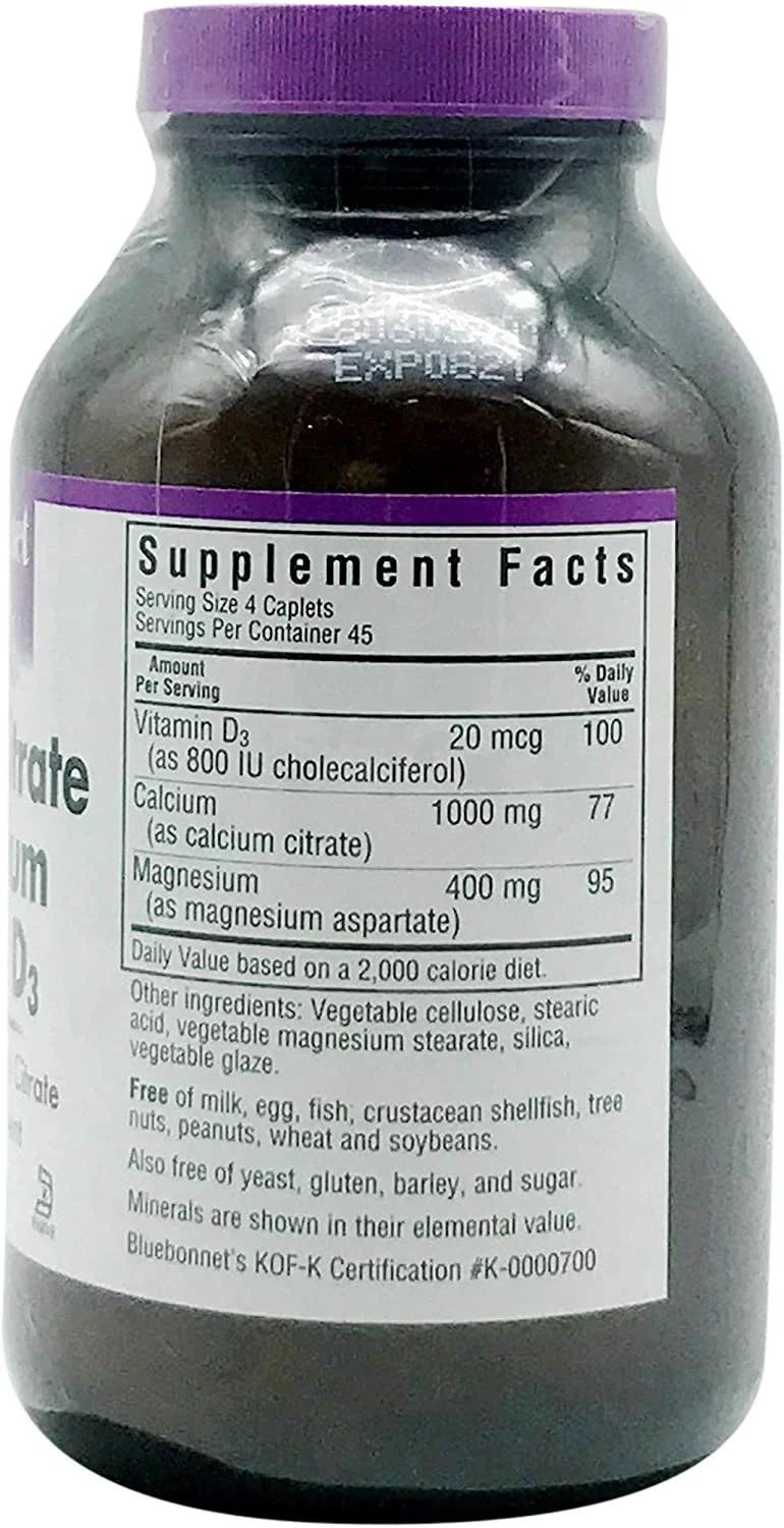Calcium Citrate Magnesium Plus Vitamin D3 Caplets, 180 Caplets M5455