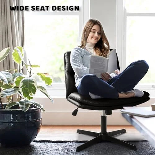 Armless High-Back Wide Seat Office Desk Chair J954714