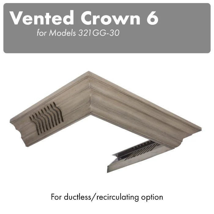 Vented Crown Molding for Wall Mount Range Hood K383
