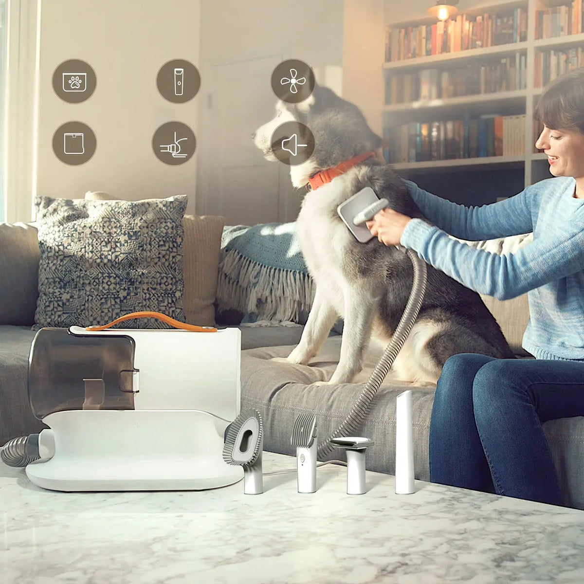 Pet Hair Grooming Vacuum with Grooming & Shedding Tools Z764413