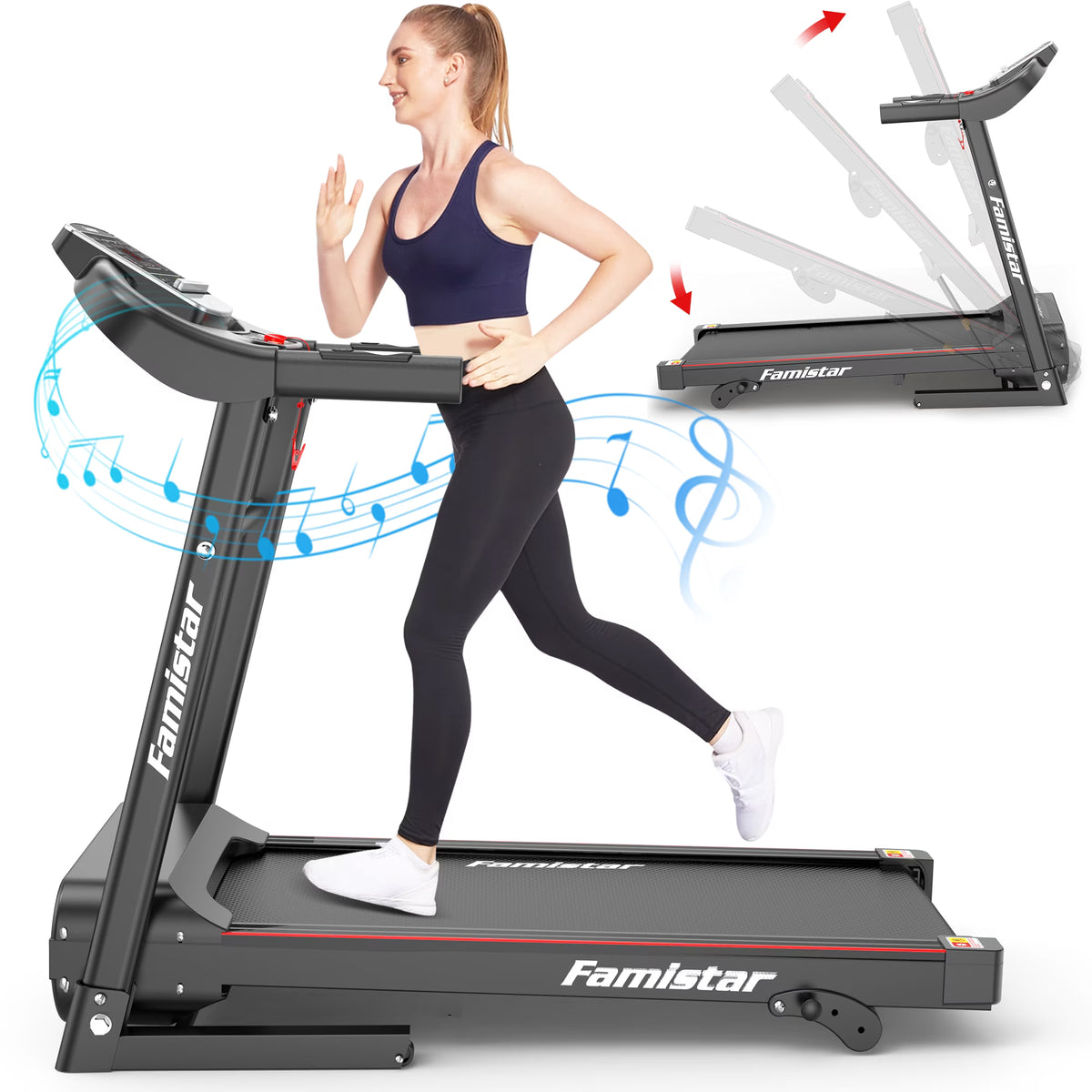 Folding Electric Treadmill with 2.5HP 3 Manual Incline K681