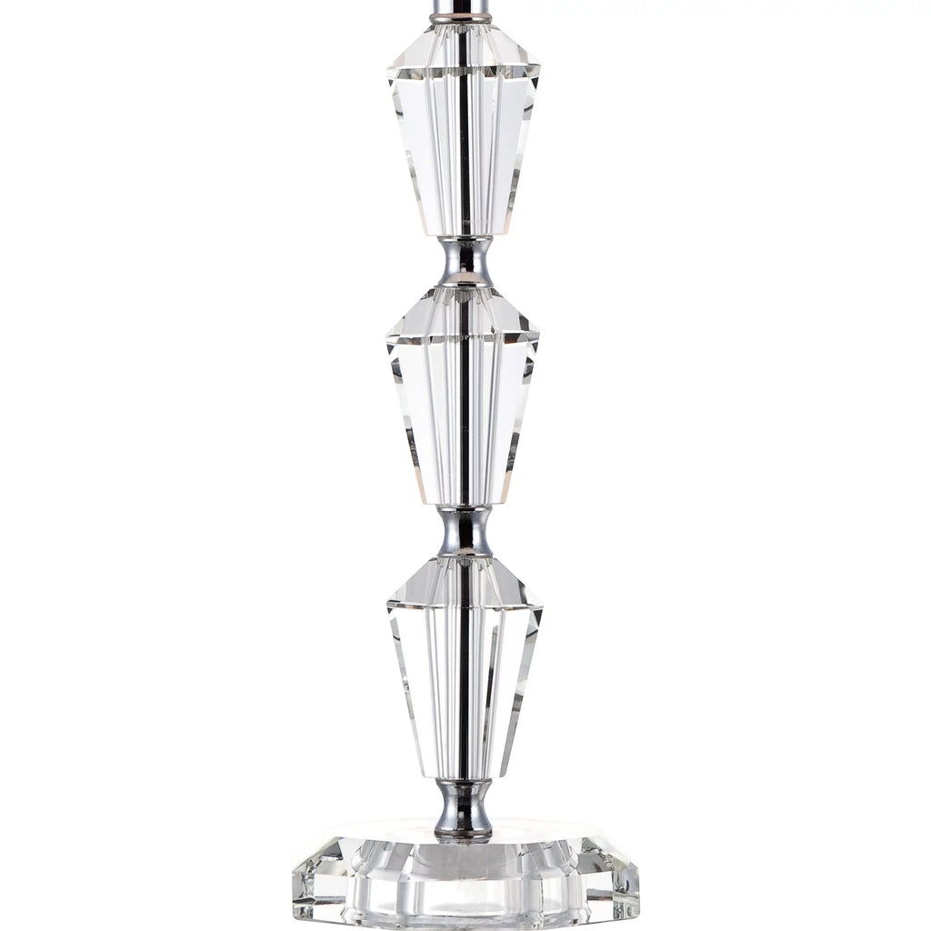 Crystal Column Table Lamp with White Drum Shade A2770