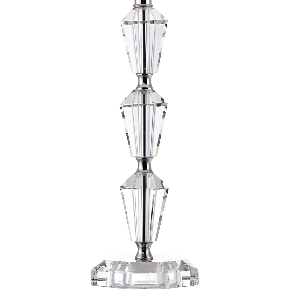 Crystal Column Table Lamp with White Drum Shade A2770