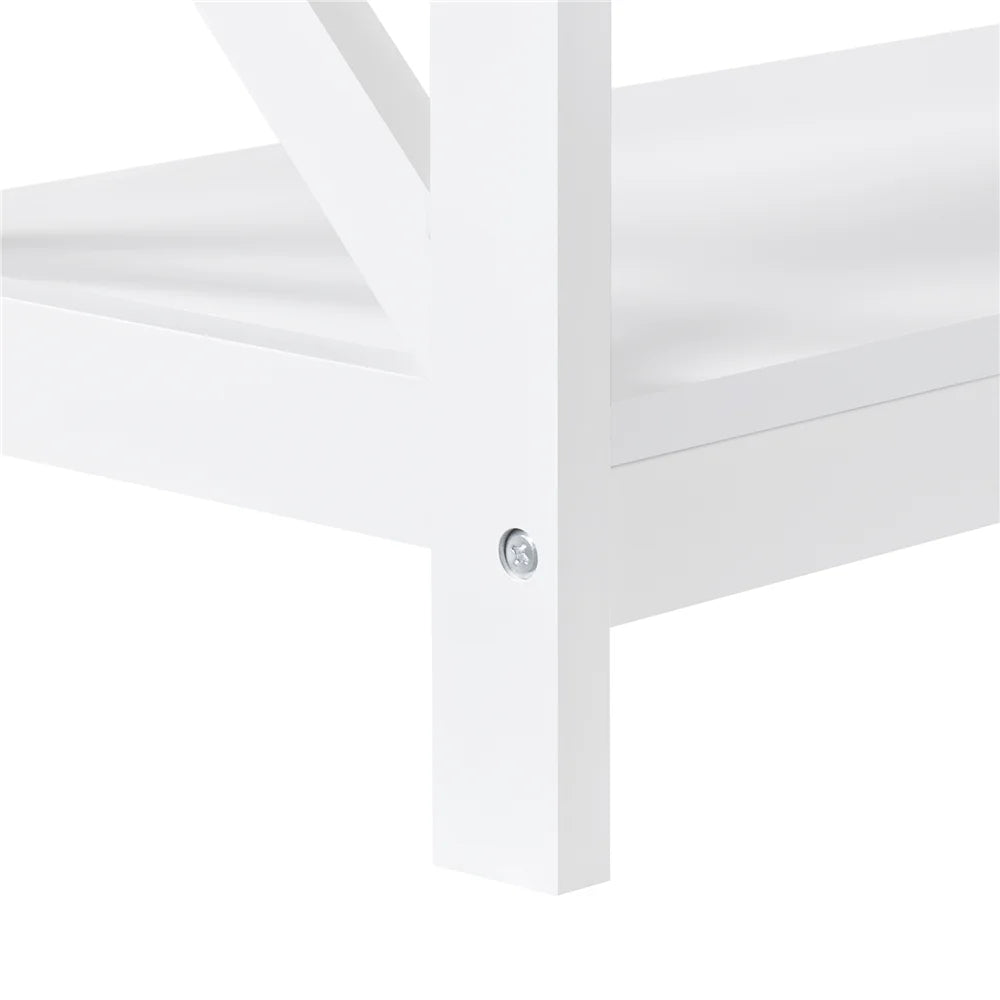 White Console Table with 2 Open Shelves N36469