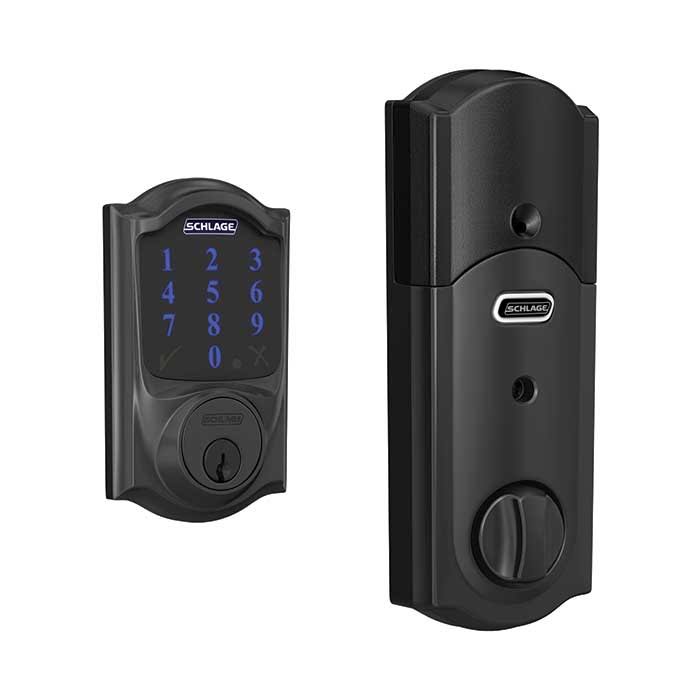 Satin Nickel Touchscreen Deadbolt with Alarm O4489