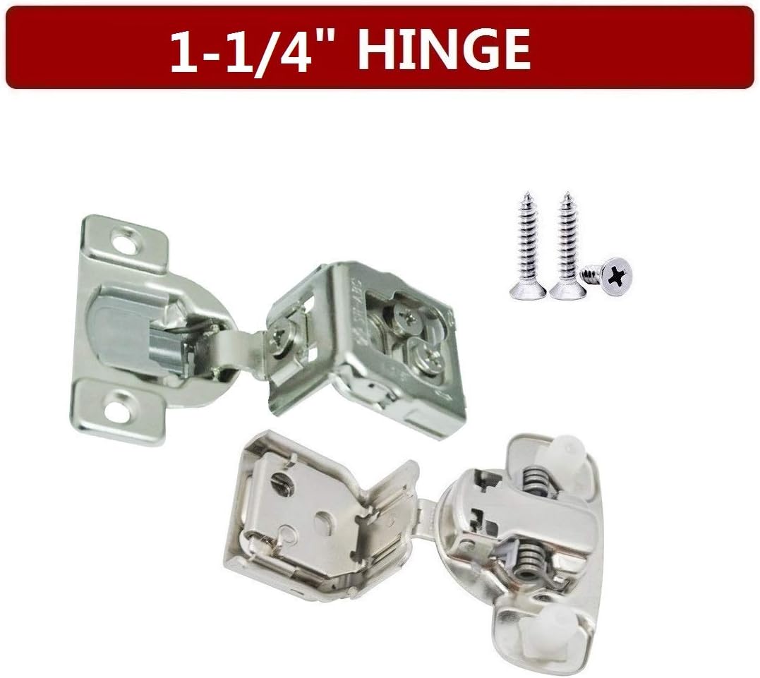 50 Pack Soft Close Cabinet Hinges, 1 1/4 Overlay, 105 Degree R964