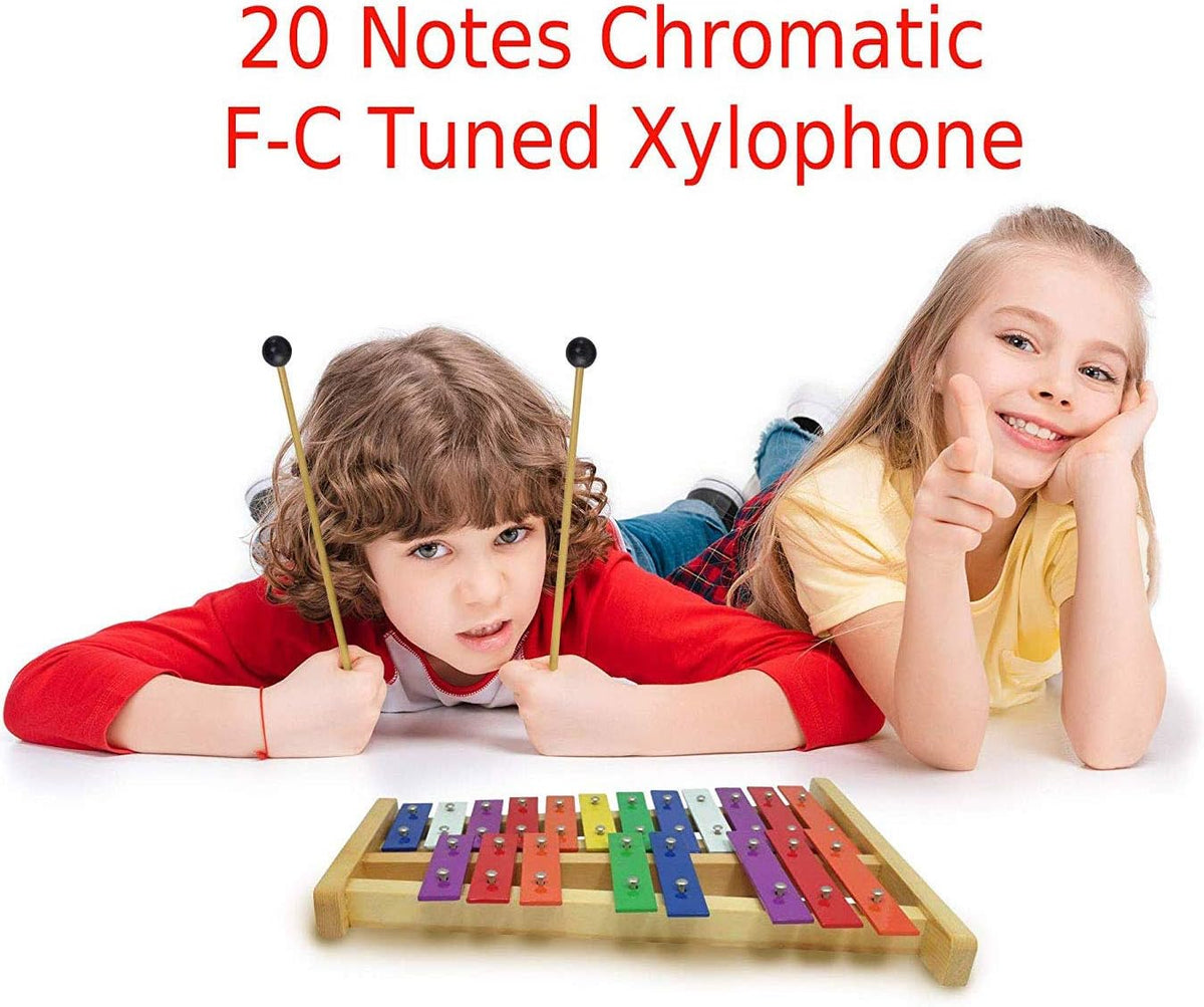 20 Note Chromatic Metal Glockenspiel with Sheet Music Cards D1444