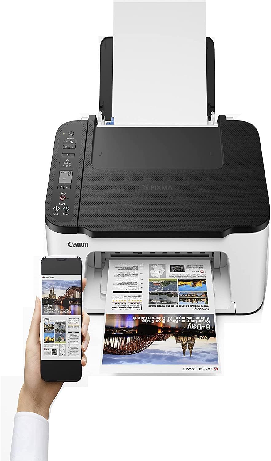 Wireless All-in-One Color Inkjet Printer with USB Printer Cable X51293
