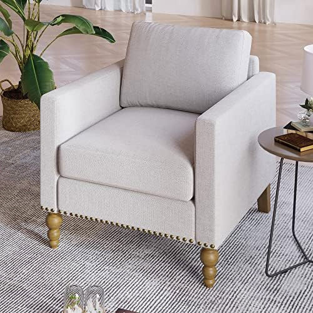 Blue Linen Tufted Recliner Single Sofa O715634
