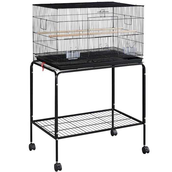 47 Bird Cage with Slide-Out Tray and Rolling Stand R833