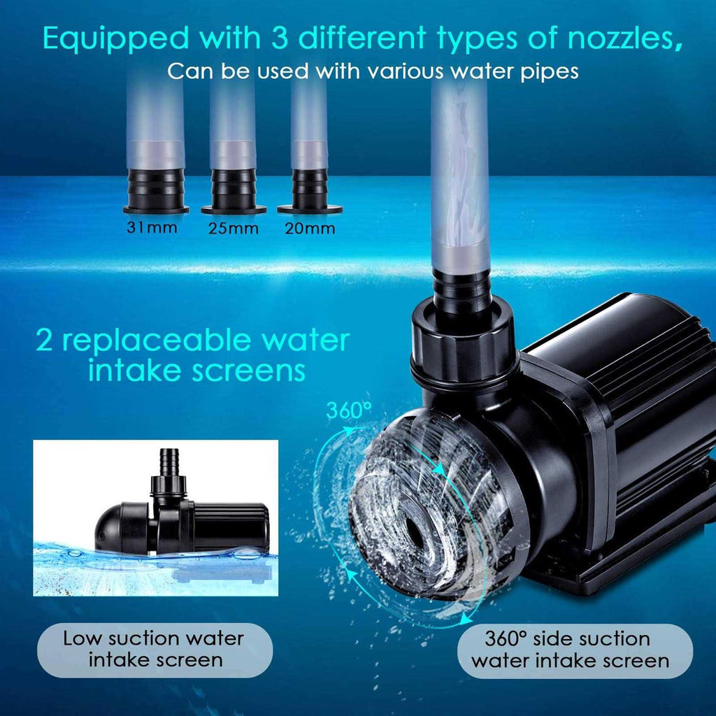 800-3200GPH Adjustable Submersible or External Water Pump J8428