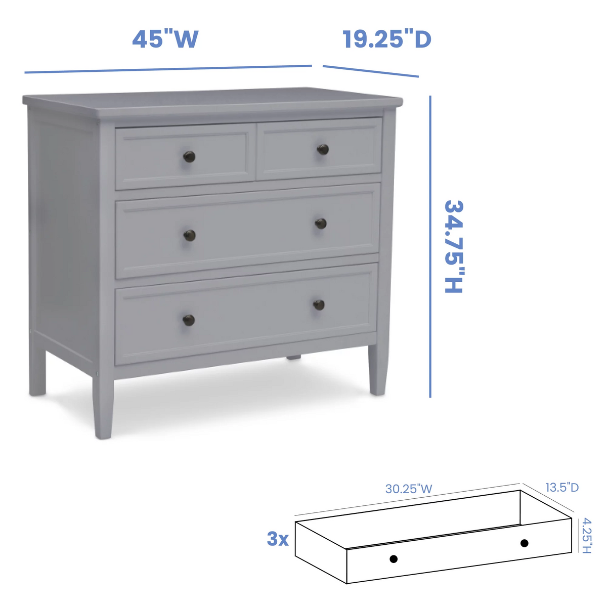 3 Drawer Dresser W4010