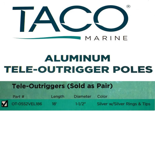 18' Aluminum Tele-Outrigger Poles 1-1/2" Silver N352476