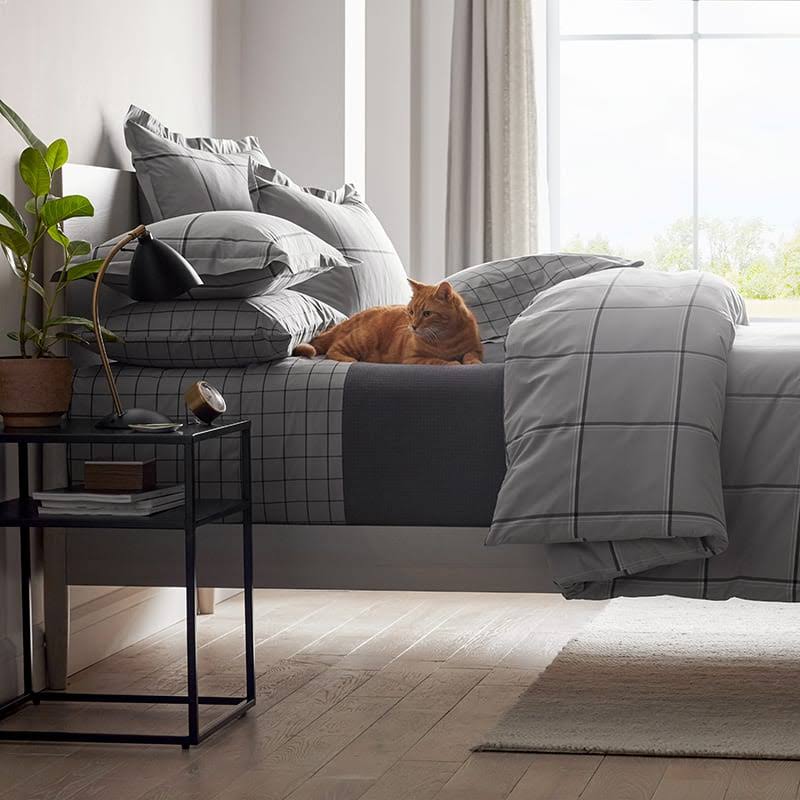 Gray Multi Twin Percale Duvet Cover U316261