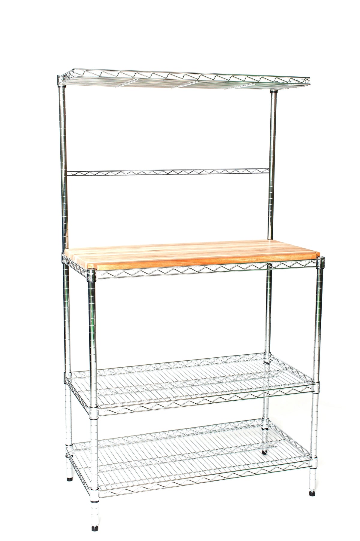 42" Wide Chrome Bakers Rack with Butcher Block B482