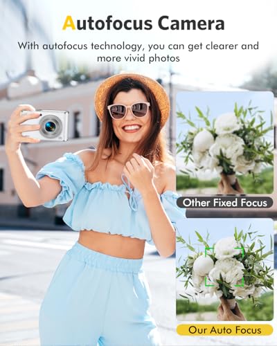 4K Compact Digital Camera with Autofocus Dual Lens 48MP 16X Zoom Black K40767