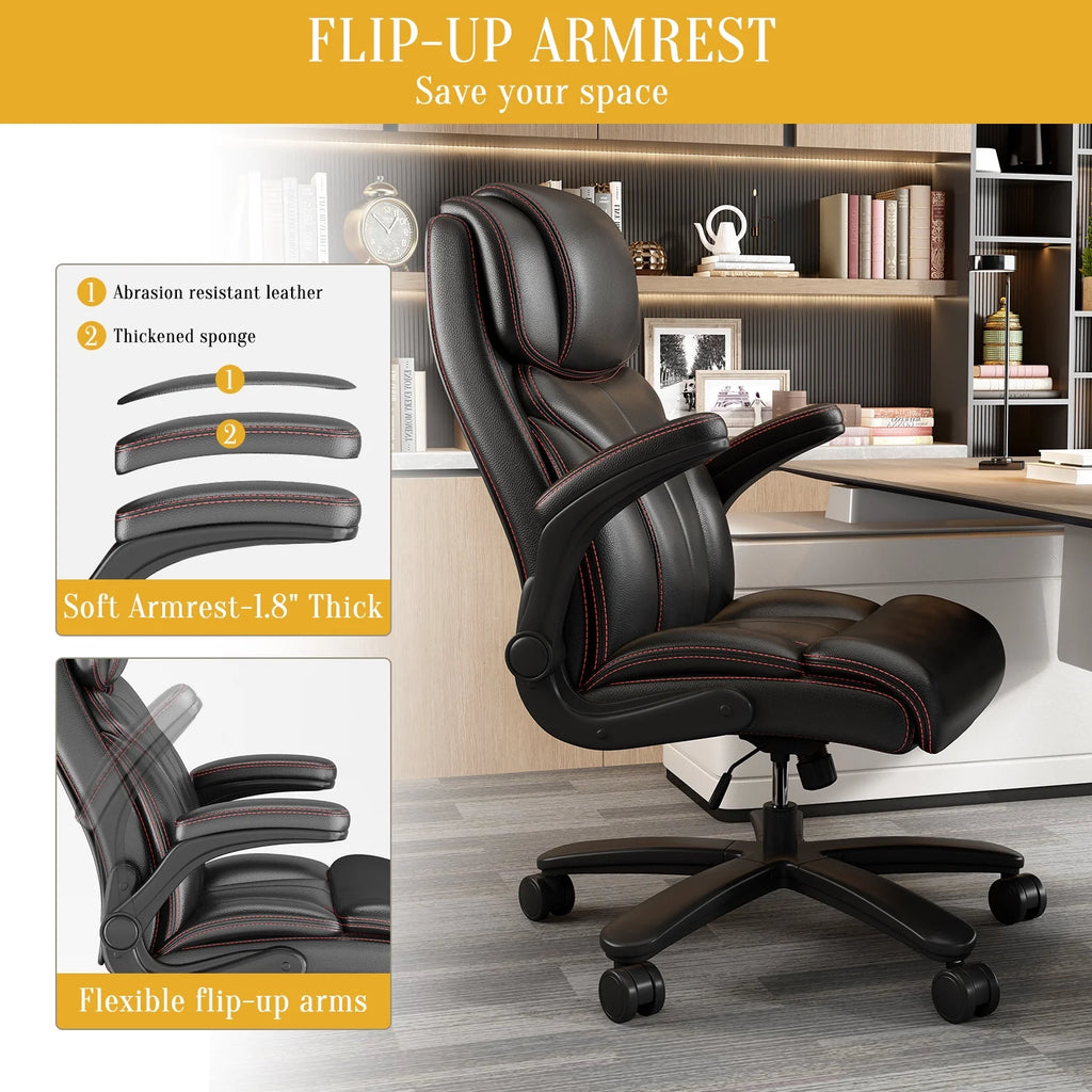 Black PU Leather Ergonomic High Back Swivel Office Chair L2420