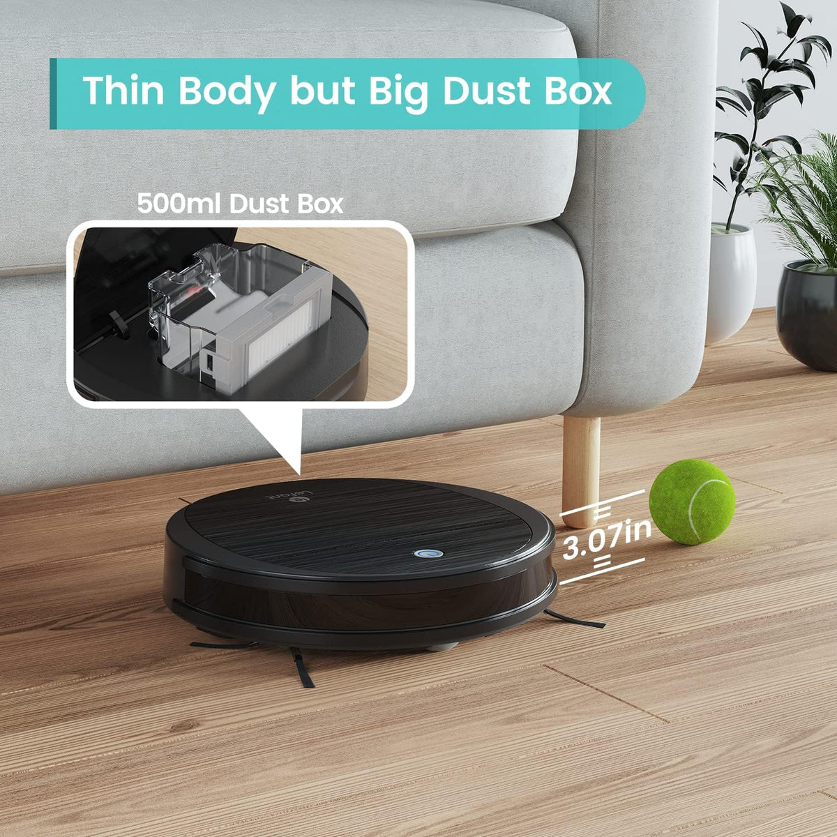 Robot Vacuum and Mop, 2200Pa Suction, 500ml Dust Box Q40245