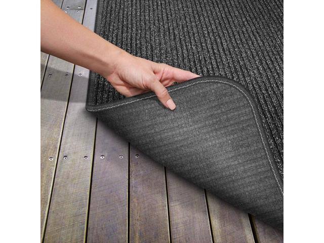 Charcoal Black 4' x 25' Skid-Resistant Carpet Runner R933611