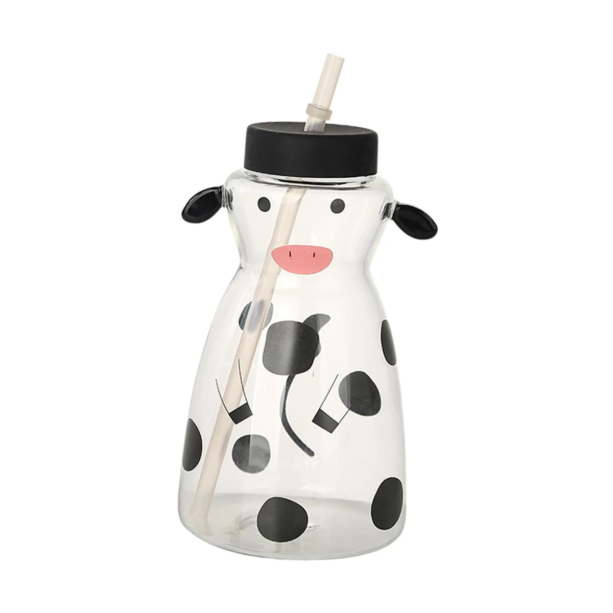 625ml High Borosilicate Glass Tumbler Cup with Lid Straw N5827