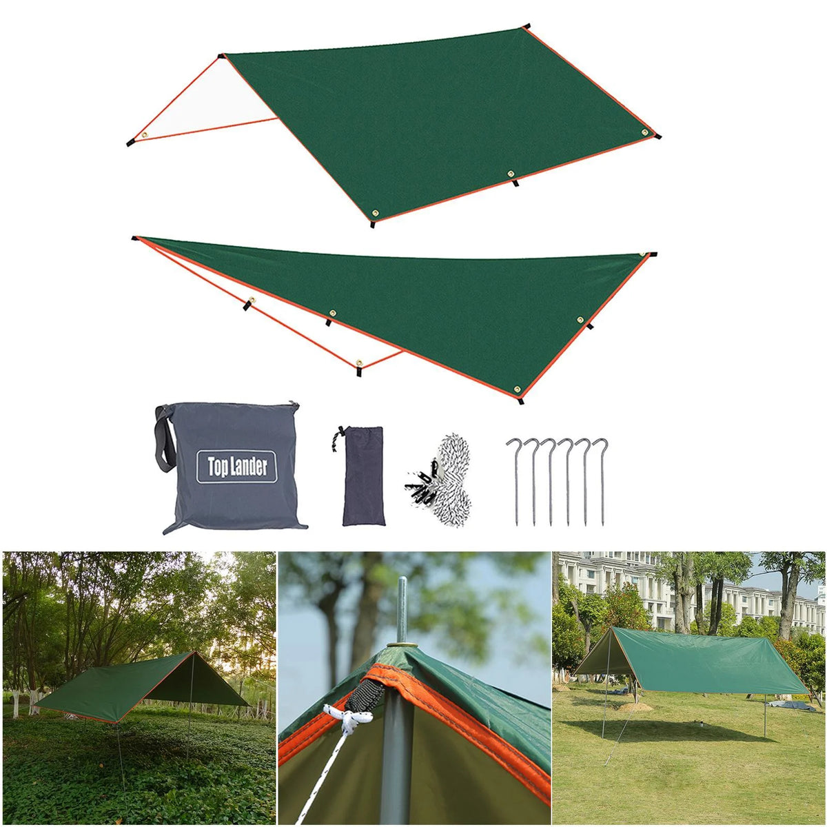 Green Waterproof Tent Tarp 300x500cm Q547853