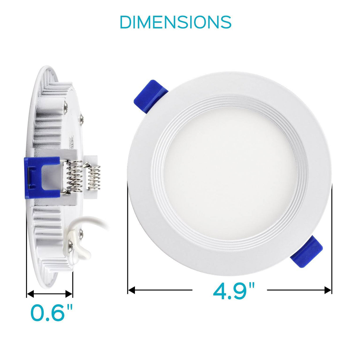 4 inch Ultra Thin LED Recessed Light with J-Box, 10W, 2700K Warm White Dimmable, 650 Lumens, IC Rated I300
