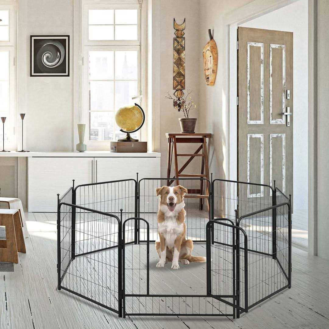 8 Panel Metal Exercise Pen with Pet Door W9204