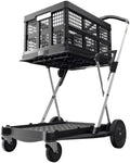 Red Collapsible Shopping Cart with Storage Crate X33401