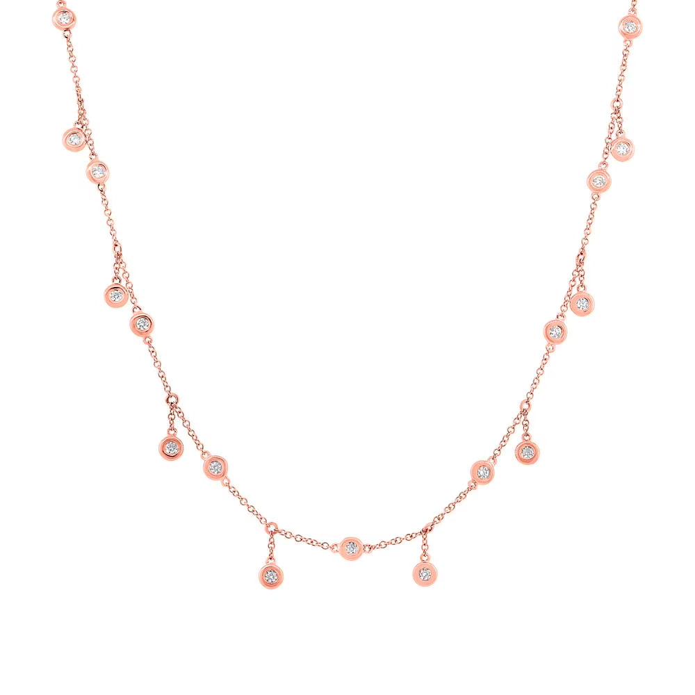 14K Rose Gold Diamond 0.85cttw 20 Inch Necklace F51966
