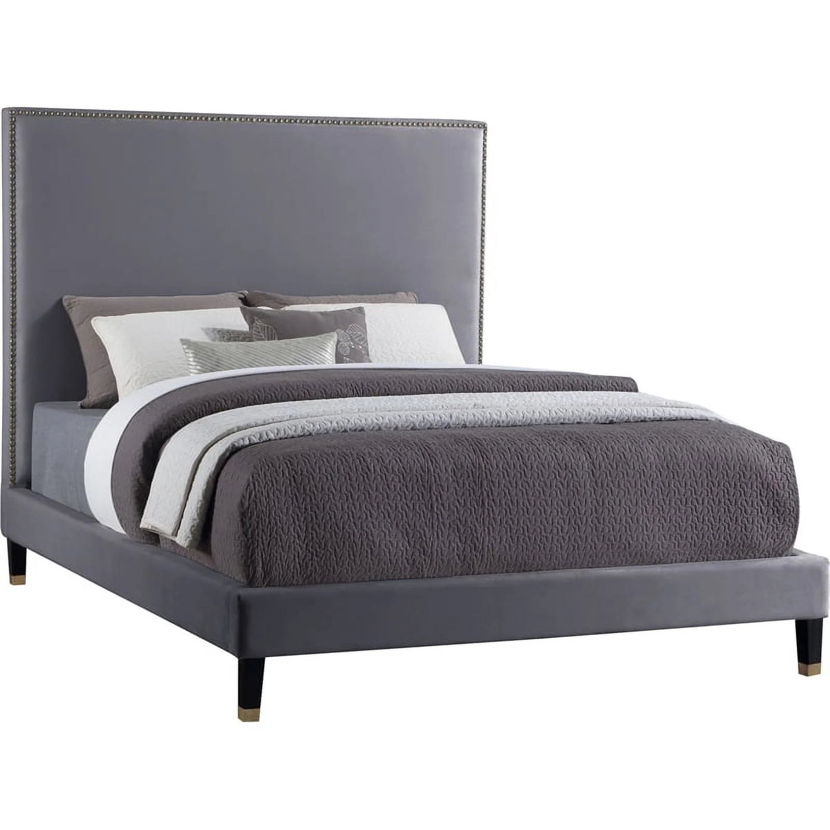 Gray Velvet Full Bed M65289