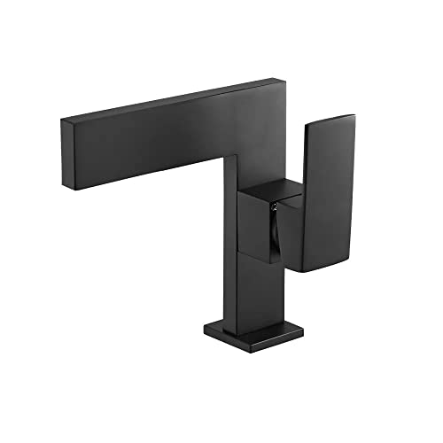 Matte Black Ultra-Thin Waterfall Bathroom Faucet E1476
