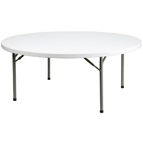 2' Round White Plastic Folding Event Table J511839