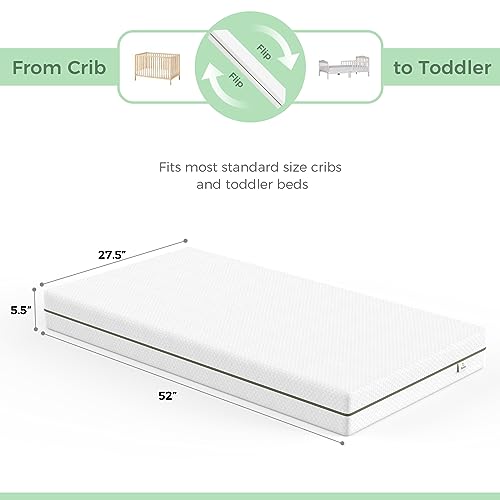 Dual-Sided Gel Memory Foam Crib Mattress with Removable Cover T8454
