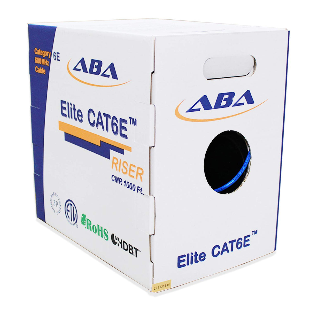 Cat6 CMR Riser Ethernet Cable 1000ft, 24AWG, Solid Bare Copper, 600MHz, Bulk LAN Cable - Green N102418